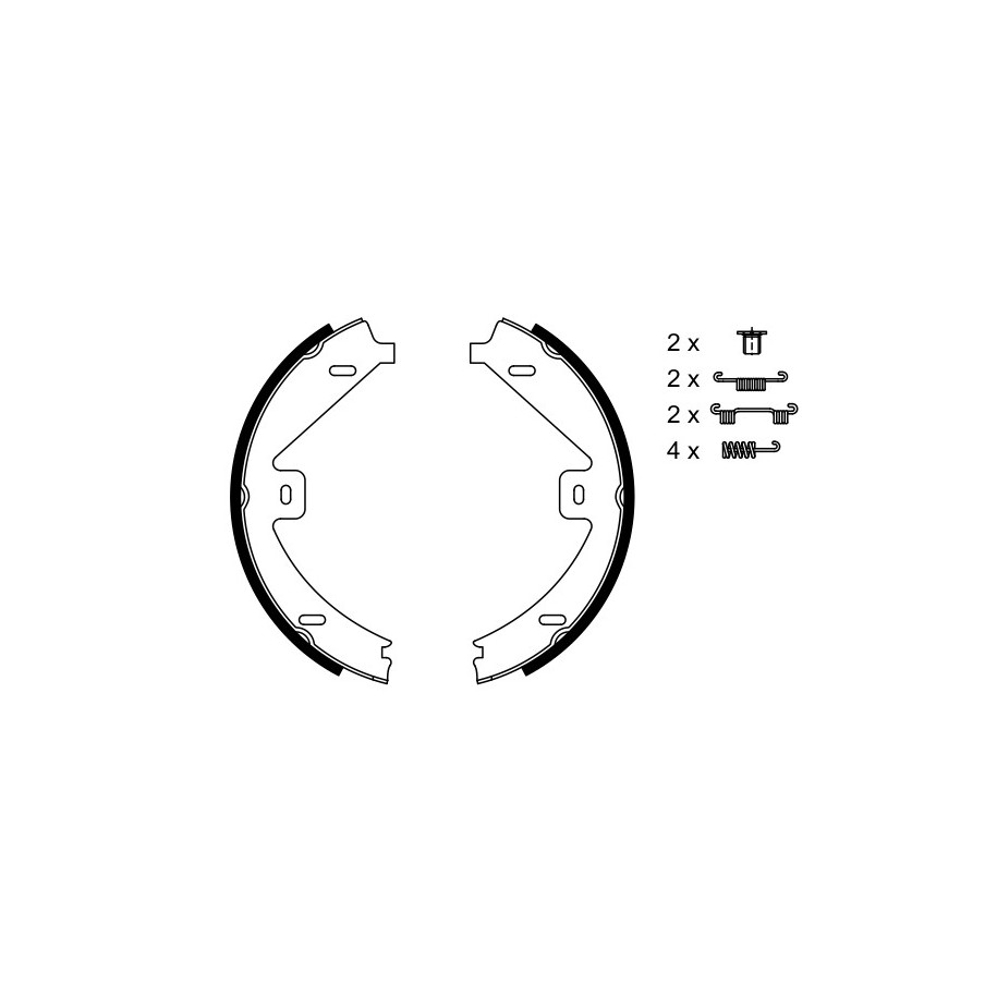 Hand Brake Shoe Set BOSCH 0986487752 for MERCEDES OE A0054203620