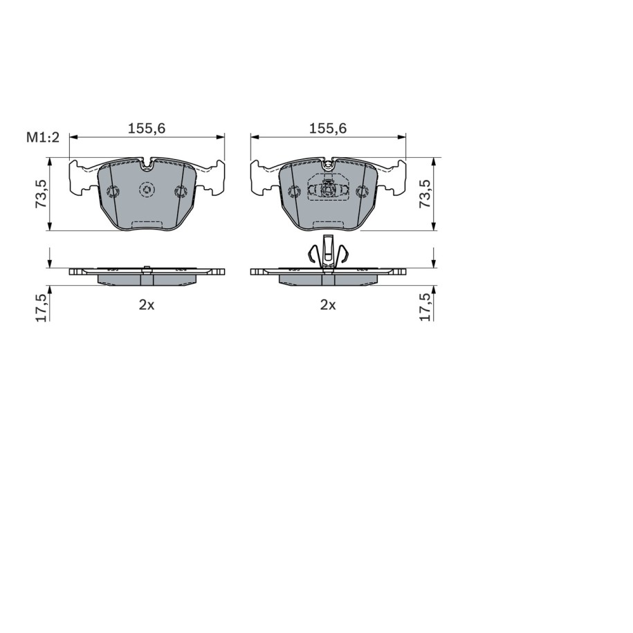 Brake Pad Set BOSCH 0986494918 for ROLLS-ROYCE DAWN