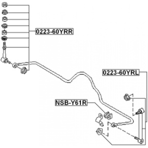 Link Coupling Rod Stabiliser Bar - FEBEST 022360YRL