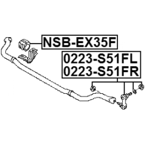 Link Coupling Rod Stabiliser Bar - FEBEST 0223S51FL