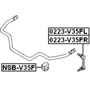 Link Coupling Rod Stabiliser Bar - FEBEST 0223V35FL