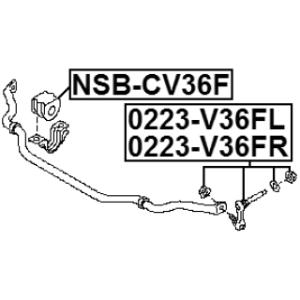 Link Coupling Rod Stabiliser Bar - FEBEST 0223V36FR