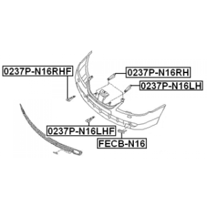 Mounting Bracket Bumper - FEBEST 0237PN16LH