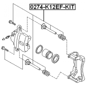 Guide Bolt Brake Caliper - FEBEST 0274K12EFKIT