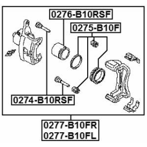 Piston Brake Caliper - FEBEST 0276B10RSF