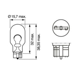 Direction Indicator Bulb BOSCH 1987302821 for ABARTH