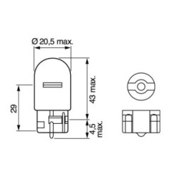 Direction Indicator Bulb BOSCH 1987302251 for ABARTH