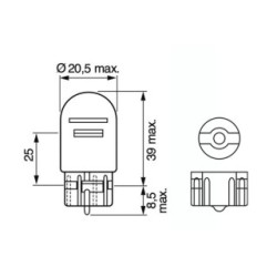 Direction Indicator Bulb BOSCH 1987302823 for ABARTH