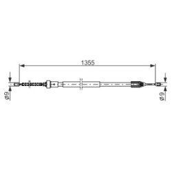 Handbrake Cable BOSCH 1987482309 for RENAULT TWINGO OE 8200428323