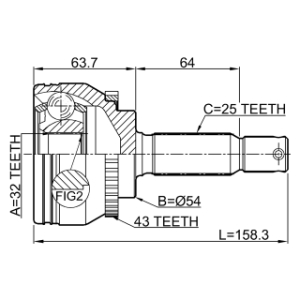 Joint Kit Drive Shaft - FEBEST 0410EA3A43