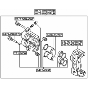 Piston Brake Caliper - FEBEST 0476CU20F
