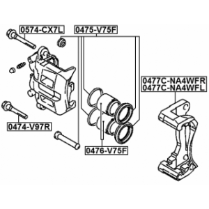 Piston Brake Caliper - FEBEST 0476V75F
