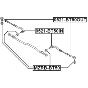 Tie Rod End - FEBEST 0521BT50OUT