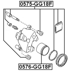 Piston Brake Caliper - FEBEST 0576GG18F