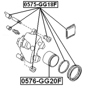 Piston Brake Caliper - FEBEST 0576GG20F