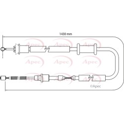 Handbrake Cable APEC CAB1159 for FORD KA OE 1541338