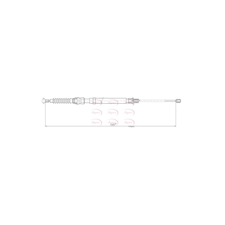 Handbrake Cable APEC CAB1206 for AUDI TT OE 8J0609722E