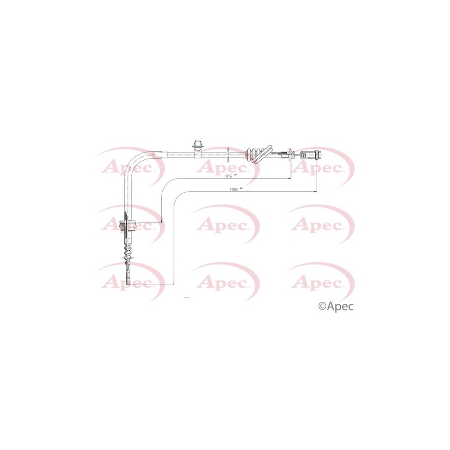 Control Cable Pull APEC CAB5034 for KIA RIO OE 0K31G41150D