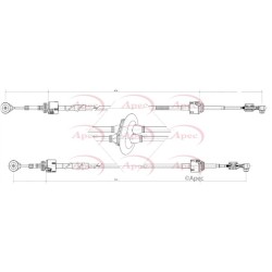 Cable Pull (mt) APEC CAB7014 for CITROEN