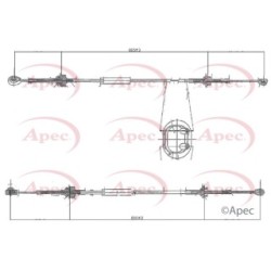 Cable Pull (mt) APEC CAB7016 for CITROEN C2