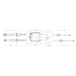 Cable Pull (mt) APEC CAB7019 for CITROEN XSARA OE 2444P4