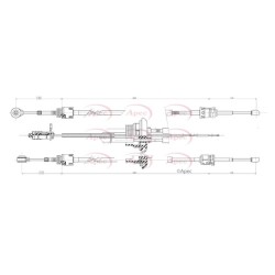 Cable Pull (mt) APEC CAB7020 for CITROEN