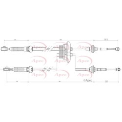 Cable Pull (mt) APEC CAB7021 for CITROEN