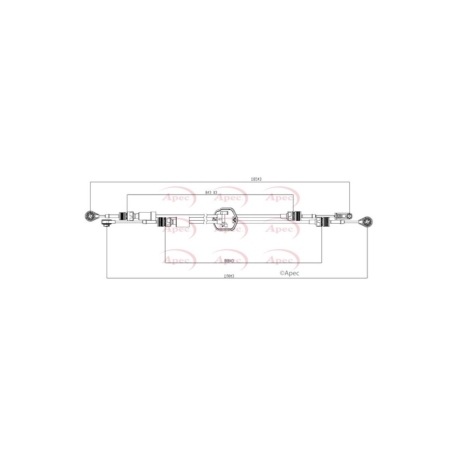Cable Pull (mt) APEC CAB7025 for FORD TRANSIT OE 1753359