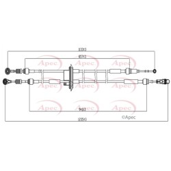 Cable Pull (mt) APEC CAB7028 for FIAT 500 OE 46337220