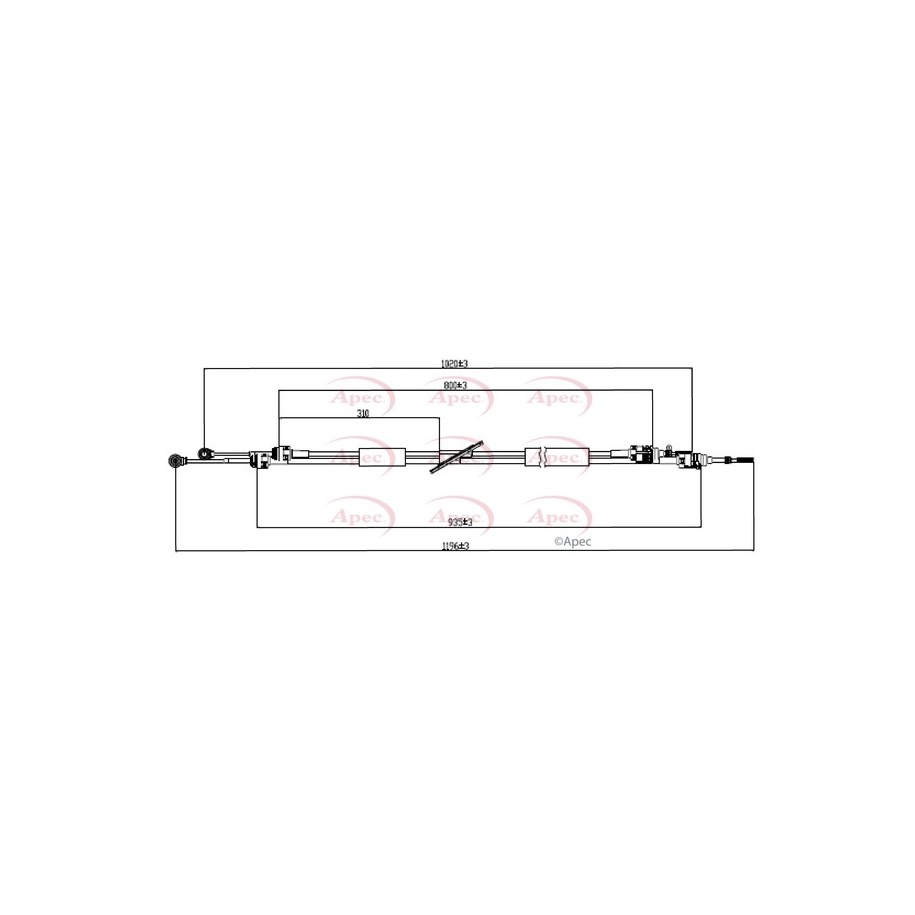 Cable Pull (mt) APEC CAB7033 for MERCEDES SPRINTER OE 9012601438