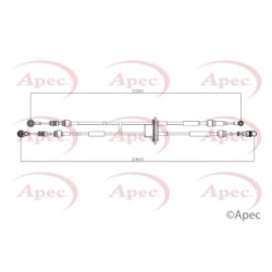Cable Pull (mt) APEC CAB7040 for FIAT PANDA OE 55197839