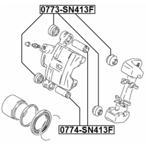 Guide Bolt Brake Caliper - FEBEST 0774SN413F