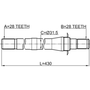 Drive Shaft - FEBEST 1212CM10AT4WD