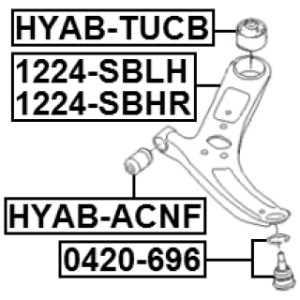 Control Trailing Arm Wheel Suspension - FEBEST 1224SBLH