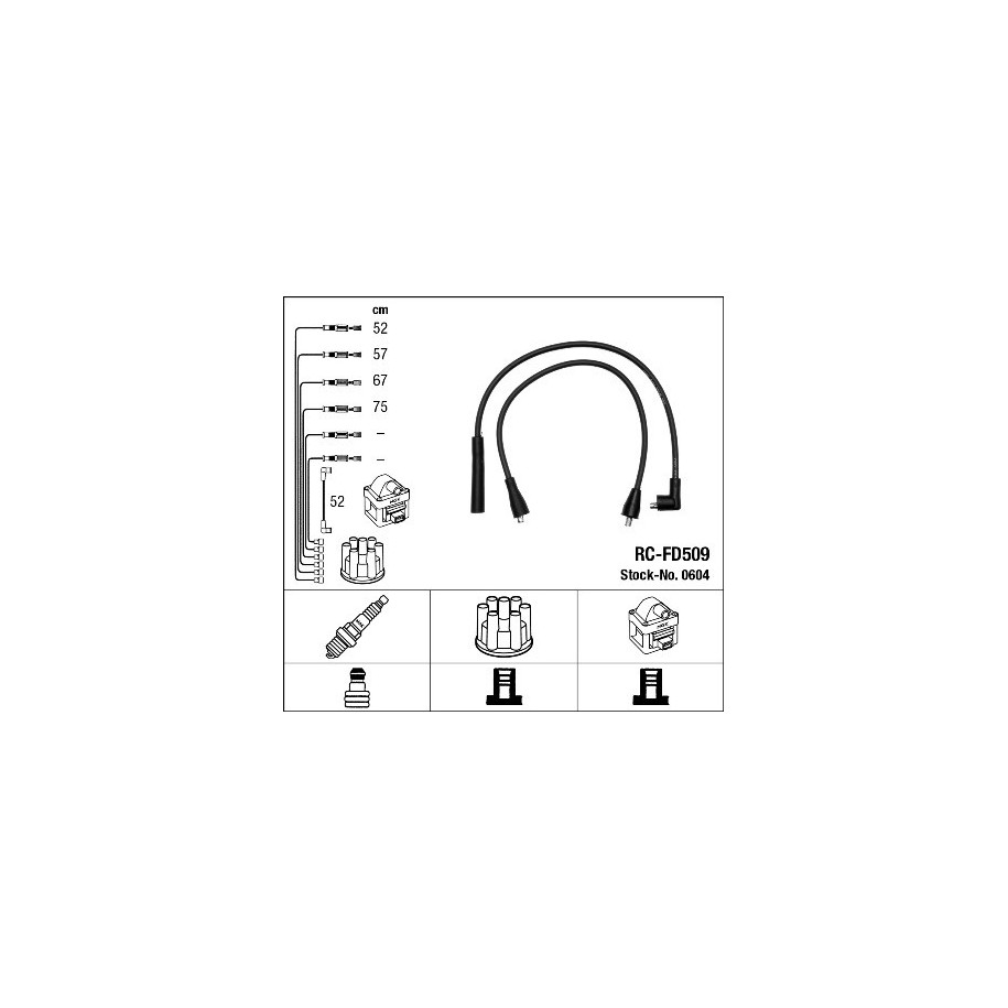 Ignition Cable Kit NGK 0604 for FORD