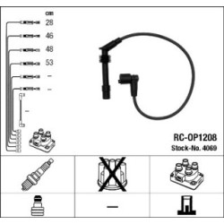 Ignition Cable Kit NGK 4069 for VAUXHALL OE 1612608