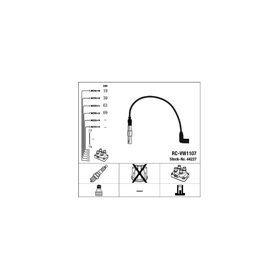 Ignition Cable Kit NGK 44227 for VW