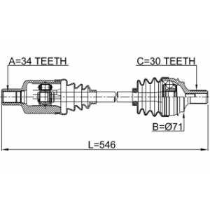 Drive Shaft - FEBEST 1614221FLH