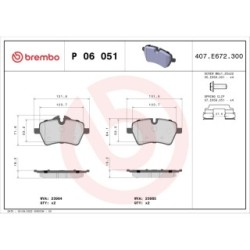 Brake Pad Set BREMBO P06051 for MINI MINI