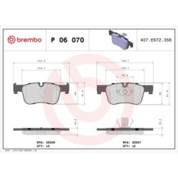 Brake Pad Set BREMBO P06070 for BMW