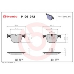 Brake Pad Set BREMBO P06072 for BMW 3