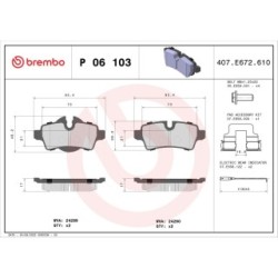 Brake Pad Set BREMBO P06103 for MINI MINI
