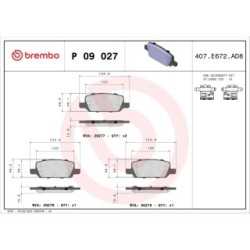 Brake Pad Set BREMBO P09027 for TESLA MODEL 3