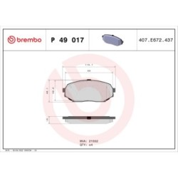 Brake Pad Set BREMBO P49017 for MAZDA MX-5