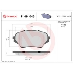 Brake Pad Set BREMBO P49043 for MAZDA MX-5