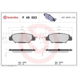 Brake Pad Set BREMBO P49053 for MAZDA CX-5