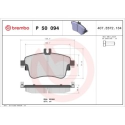 Brake Pad Set BREMBO P50094 for MERCEDES A-CLASS