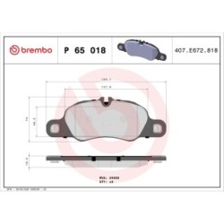 Brake Pad Set BREMBO P65018 for PORSCHE