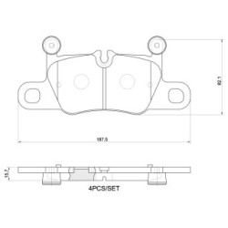 Brake Pad Set BREMBO P65044 for PORSCHE CAYENNE