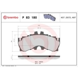 Brake Pad Set BREMBO P83180 for LEXUS LC